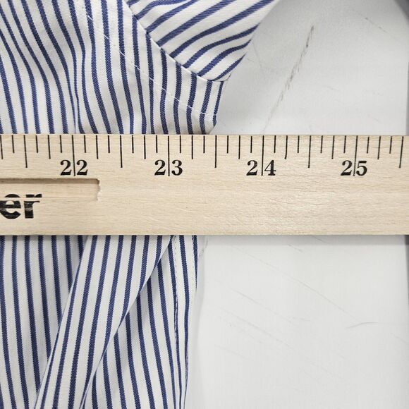 Roundtree & Yorke Shirt Mens 16 1/2 35 Blue Striped‎ EZ Wash Gold Label Business - Picture 8 of 10